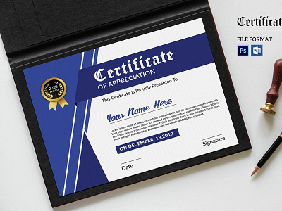 Certificate Template academic appreciation certificate template clean college certificate diploma graduation modern certificate ms word multipurpose photoshop template school certificate