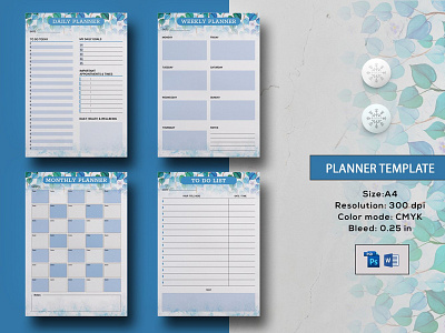 Planner Template daily planner floral planner happy planner monthly planner ms wod personal calendar photoshop template planner calendar planner insert planner template to do list weekly planner