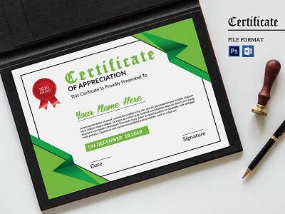 Certificate of Appreciation appreciation award certificate template clean college certificate company certificate corporate certificate creative minimal ms word photoshop template school certificate