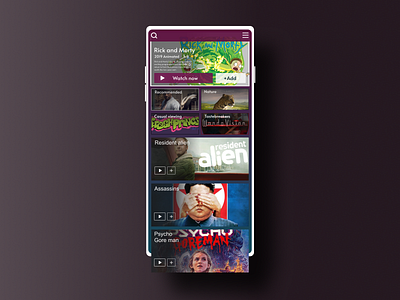 Streaming shows app - Daily UI #025