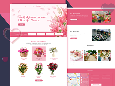 Love Flower Multipage Website Template art branding clean design graphic graphic design minimal typography uidesign website