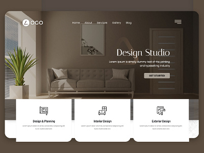 Interior home design website branding clean design graphic design minimal ui uidesign website