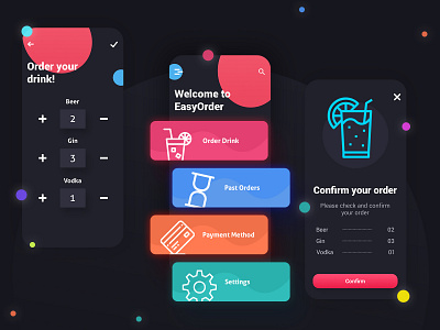 Drinks App Concept app appconcept bar cleanui design drinks onlineorder ui ux uxdesign