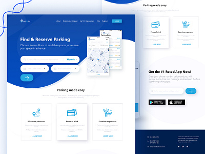 Reserve Parking Slot: App Design app developer car app car parking clean ui landing page mobile app parking slot reserve parking ui ux user experience user interface ux design web app website