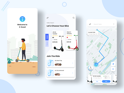 E-Scooter: Scooty Rent App Design