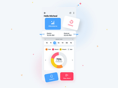 Time Tracking App app app concept attendance clockinout design employee attendance mobile app time tracking app uiux user experience user interface