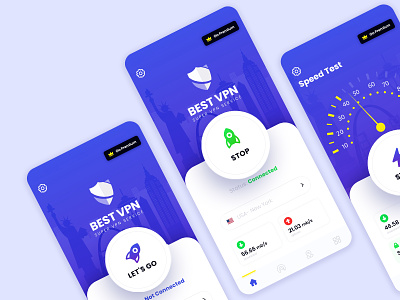 BEST VPN App aapicon app appdesign appinterface appscreens appshot appuidesign design dribbble internetsecurity minimal mobile app onlinesecurity privacy ui user experience user interface ux vpn vpnapp