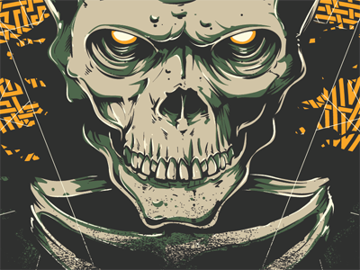 Upcoming Poster Project 1.1 rich knepprath anonymous ink idea poster metal screen print austin texas vector skull geometric design