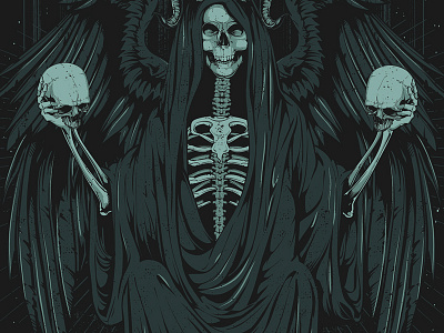 Poster Sneak Peek (9.1) anonymous ink idea austin texas metal poster screen print skulls vector wings