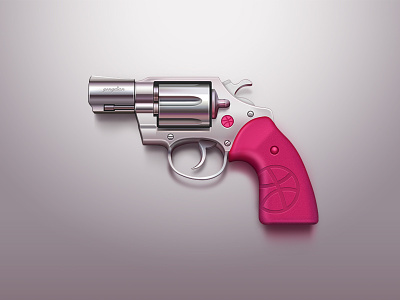 hello dribbble gun handgun icon invitation ui
