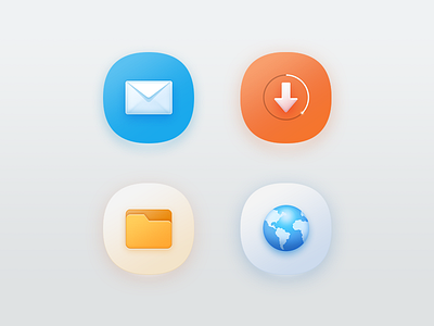 icons browser download e mail folder icon ui