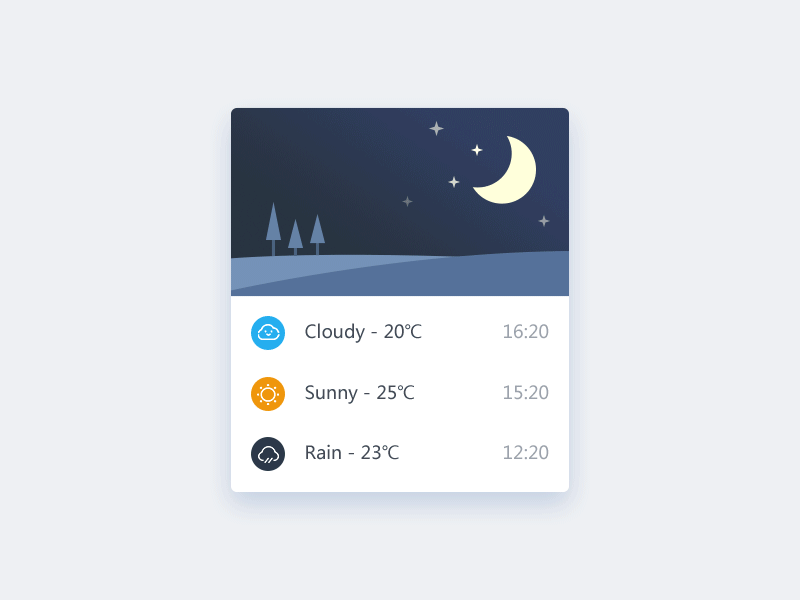 weather animation ui