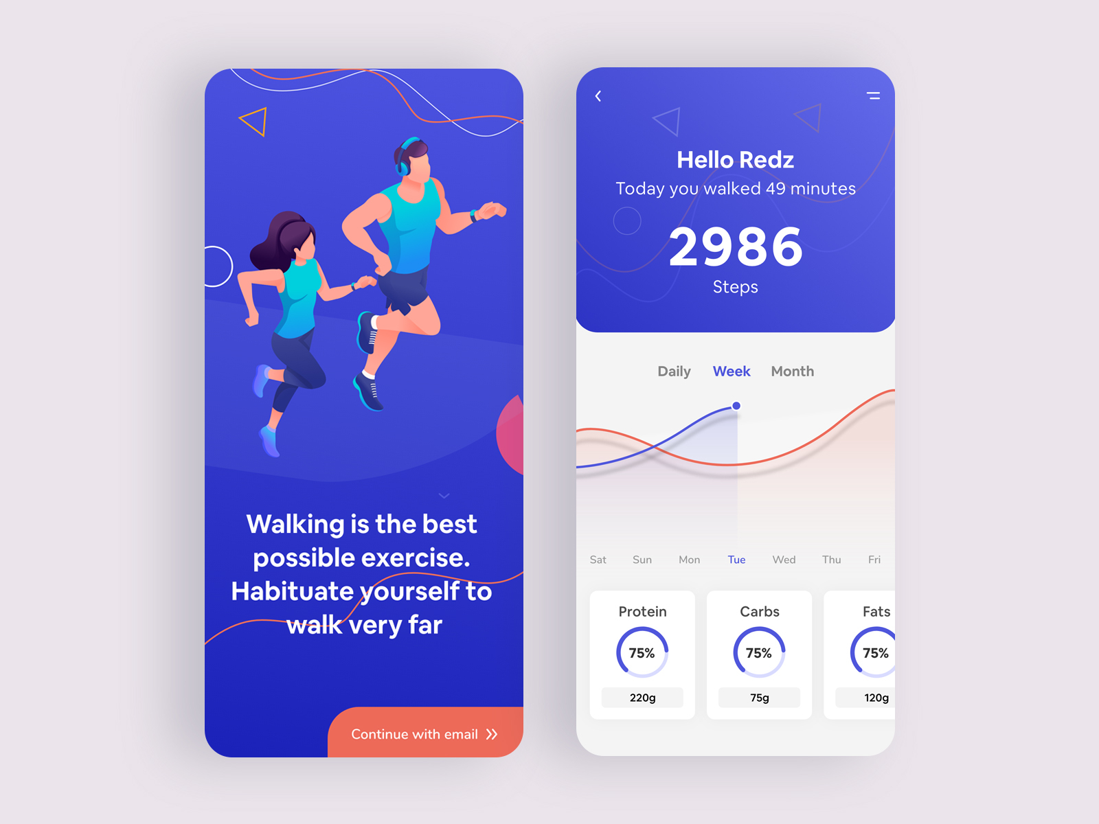 Fitness Activity App by Redwanul Haque for UI Deft on Dribbble