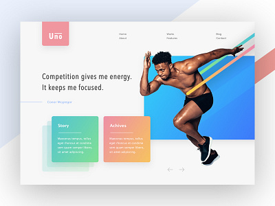 Experimental Design agency colorful creative design exploration gradient hard working header landing page quotes running ui web web design work