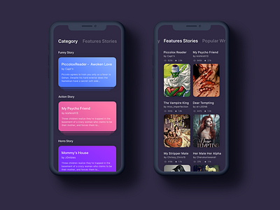 Story App action story app app design application dark dark app design experimental exploration funny story horror story story story app story telling ui ui design ux