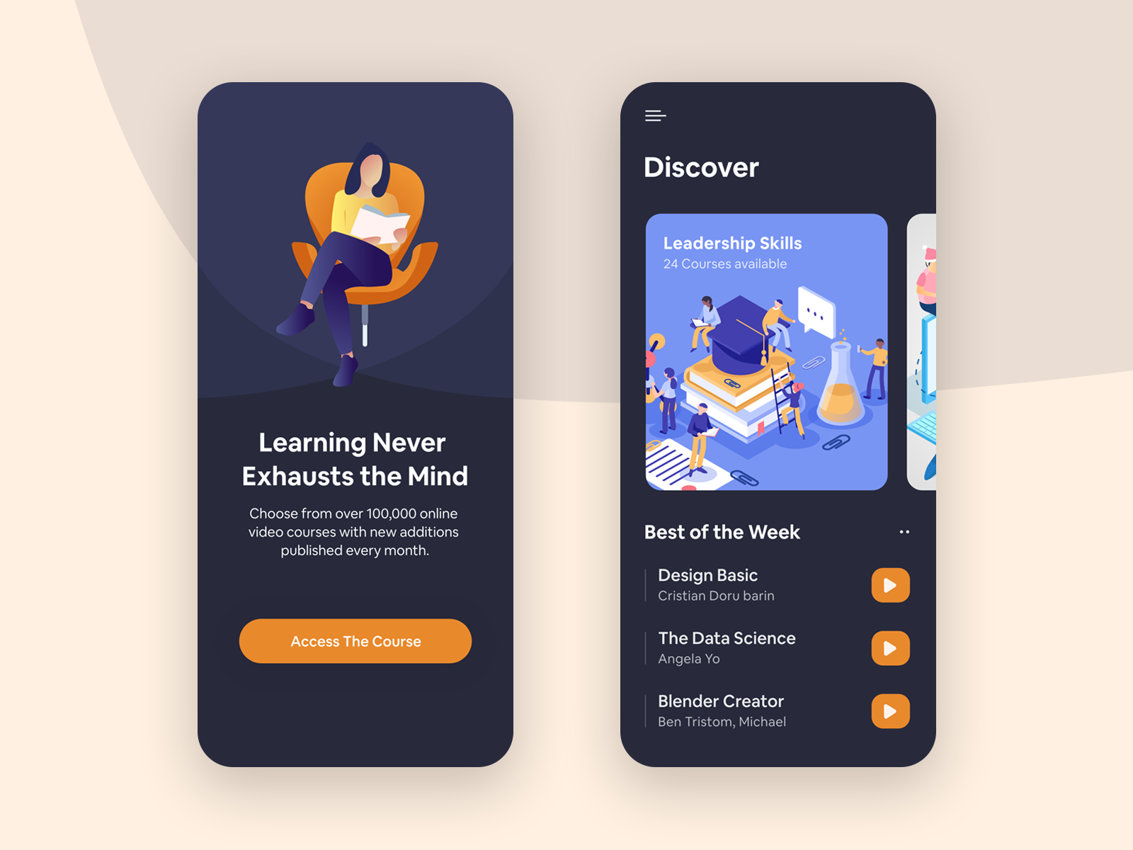 Course App UI Design 2 by Redwanul Haque on Dribbble