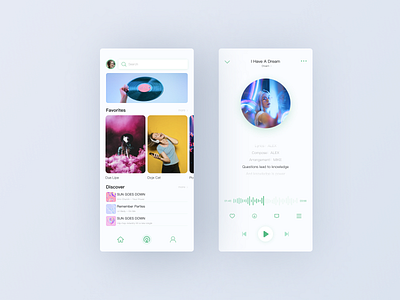 Music Player Interface app design ui
