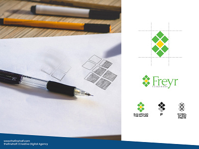 Fryer | Its Clean and Green advertisment branding agency branding and identity business creative logo design logo design solar energy solutions thefinehalf