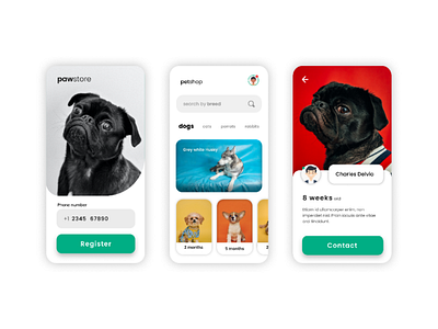 Pet Shop App pets uiux uidesign mobile