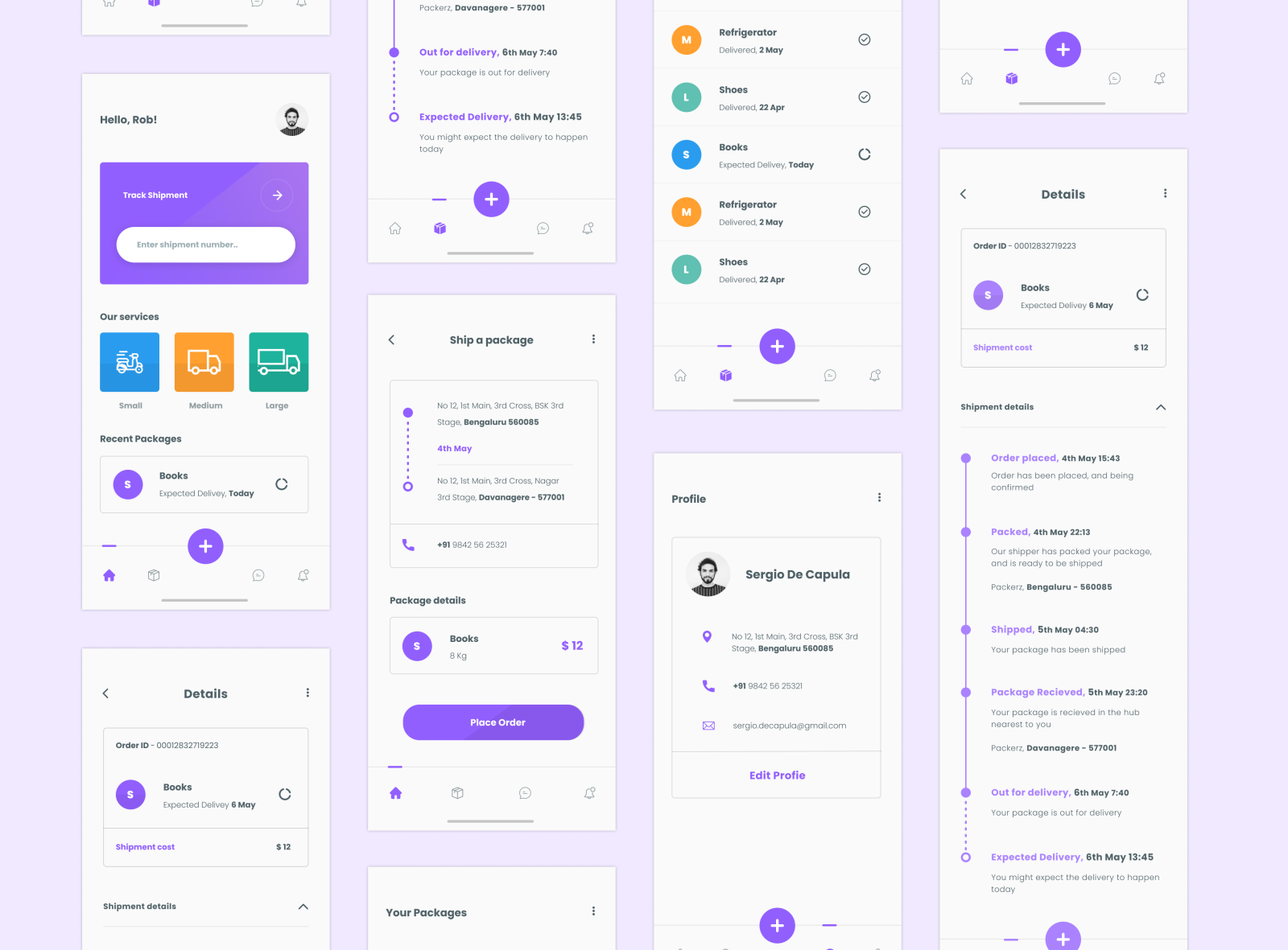 Package Shipping App by Triplefy on Dribbble