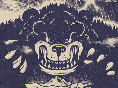 Bearmuda bear cartoon classic cartoon halloween horror illustration island mystery retro art shirt design t shirt vintage