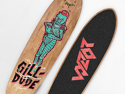 Gill-dude classic cartoon comic horror illustration retro cartoon skate skate art skateboarding surf