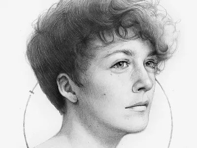 Linda album cover art drawing illustration painting pencil art portrait realistic drawing retro art