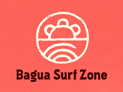 Bagua Surf Zone beach illustration retro retro art retro logo skate surf logo surfboarding vintage