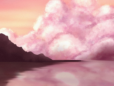Pink mood beauty cloud digitalart illustration mountain nature nature art pink pink color procreate procreateart