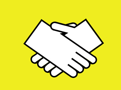 Shake grey hand icon white yellow