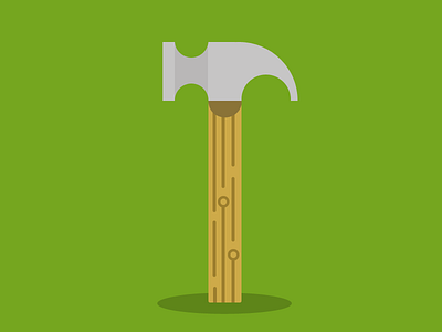 Hammer brown green hammer icon logo