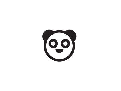 Panda black dark grey icon illustration line logo panda