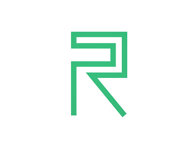 Initial logo design green line logo