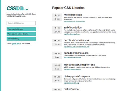 CSSDB 1.0 css design design in browser ui website