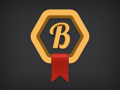 Beehiive Logo (update 1) b beehiive bookmark lobster logo red ribbon yellow
