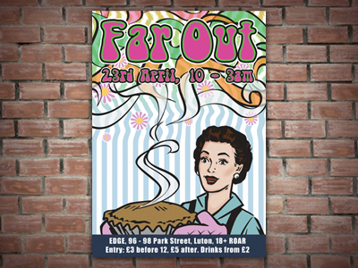 Far Out Flyer and Poster 50s 60s flyer housewife poster psychedelic