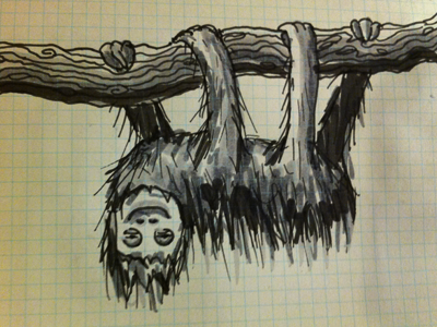 Mr Sloth a drawing a day drawing felt tip illustration pen sloth