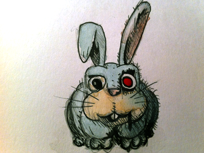 Clive a drawing a day bunny illustration pen rabbit watercolour