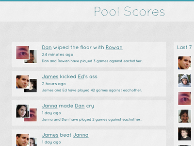 Experimenting with Visual Style clean minimal pool scoring simple ui website