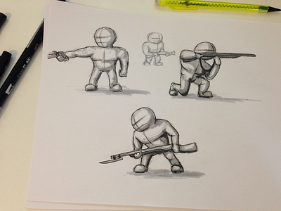 Initial Character Poses action character design game design illustration pen pencil pose
