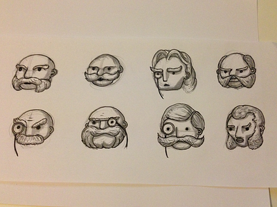 Initial Character Faces character design face game design illustration pen pencil portrait