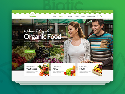 Biotic - Organic Food / Products Template agriculture beauty products eco products farm farmer farming food health health products organic