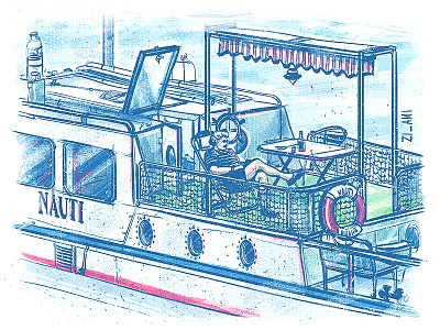 Daily sketching 5: a yachtsman draw illustration inspiration postcard ship sketch trip yacht yachtsman