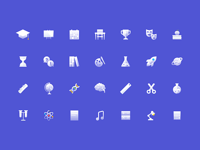 Education Soft Icon Set branding clean design icon icon set icons ui ux