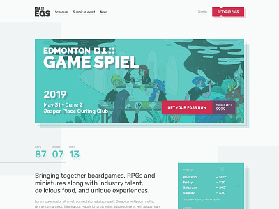Edmonton Game Spiel Landing Page branding design django game hero illustration landing page sketch app typography