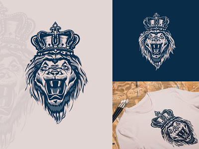 Lion King lion head lion king lion logo t shirt design