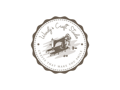 Craft Logo craft logo hand drawn logo sewing machine