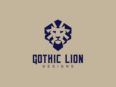 Gothic Lion Head logo branding company logo design logo logo design t shirt design