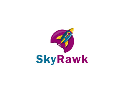 SkyRawk rocket launch logo