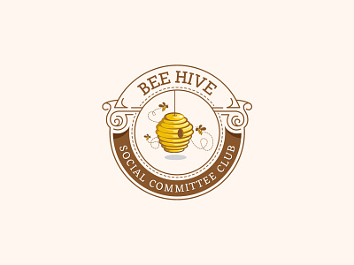 Bee Hive vintage style logo branding company logo design illustration logo logo design